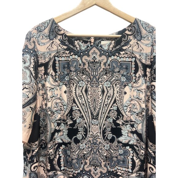 Chico's Pink and Black Paisley Plaid Short Shift Dress - Picture 4 of 9